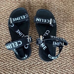 Celine Jacquard Strap Sandals – Black & White Women’s Size 38